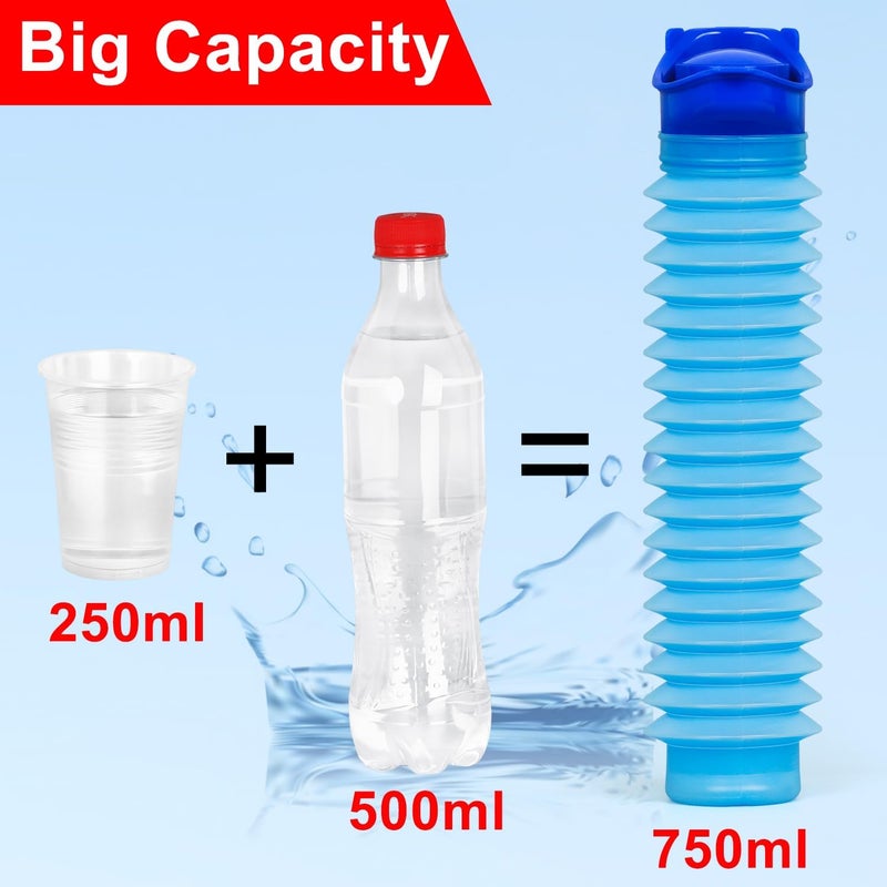 SlogPith Pee Bottles For Men,Collapsible Urine Bottle With Disposable Replacement Bags,Car Pee Bottle For Men And Women,750ml,Leakproof,2-Piece Set Emergency Urinal For Road Trips,Traffic Jams And Camping - Image 2